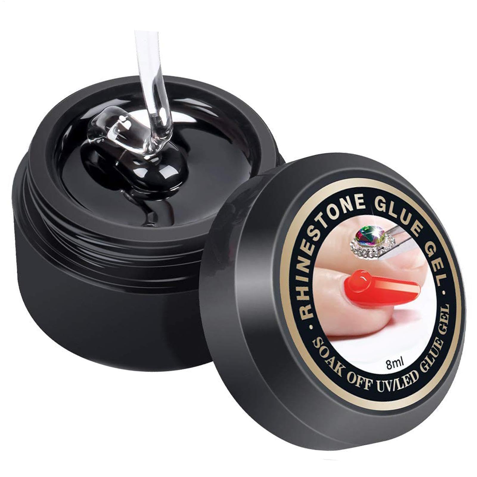 強力ネイルグルー、ネイル用ラインストーングルー | ネイルチャームグルー長持ちするジェルネイルグルー ネイルラインストーングルー | 多用途のラインストーンジェルグルーネイル接着剤、ネイルチャームラインストーン用